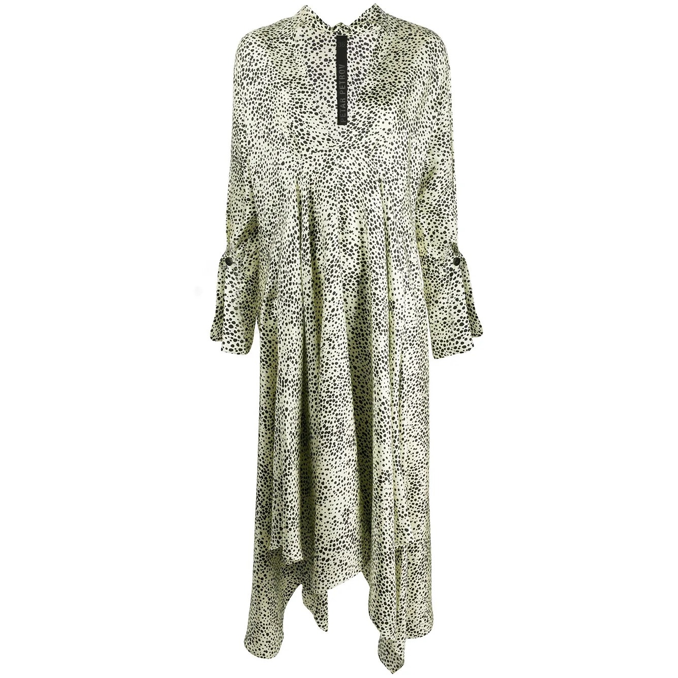 Petar Petrov Neutral Light Green 100% Silk Black Spots Alex Silk Dress Size Xs — image 2 of 8